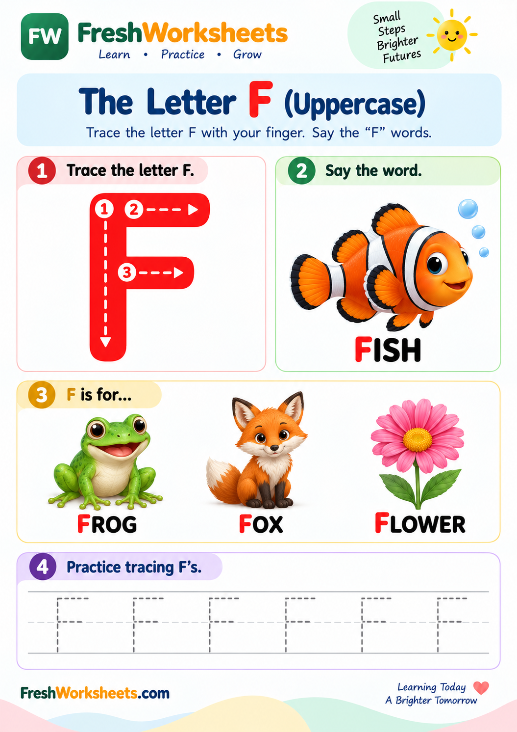 Letter F worksheet