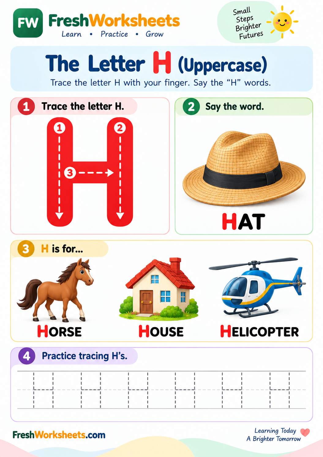 Letter H worksheet