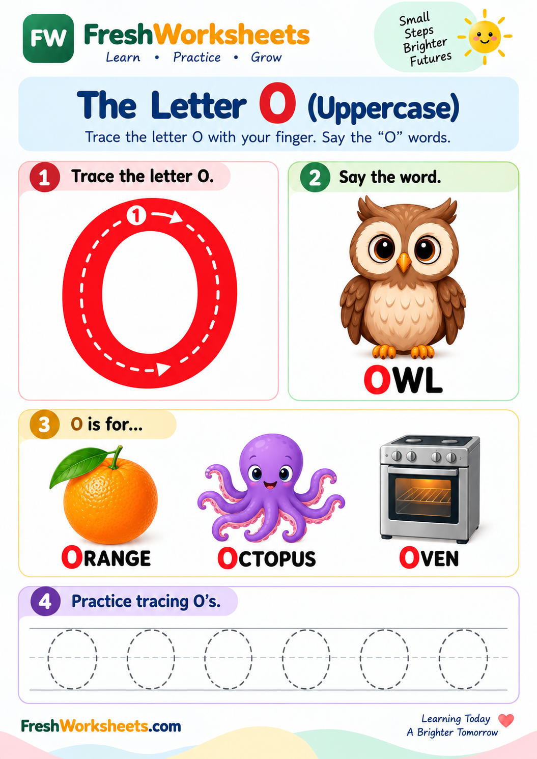 Letter O worksheet