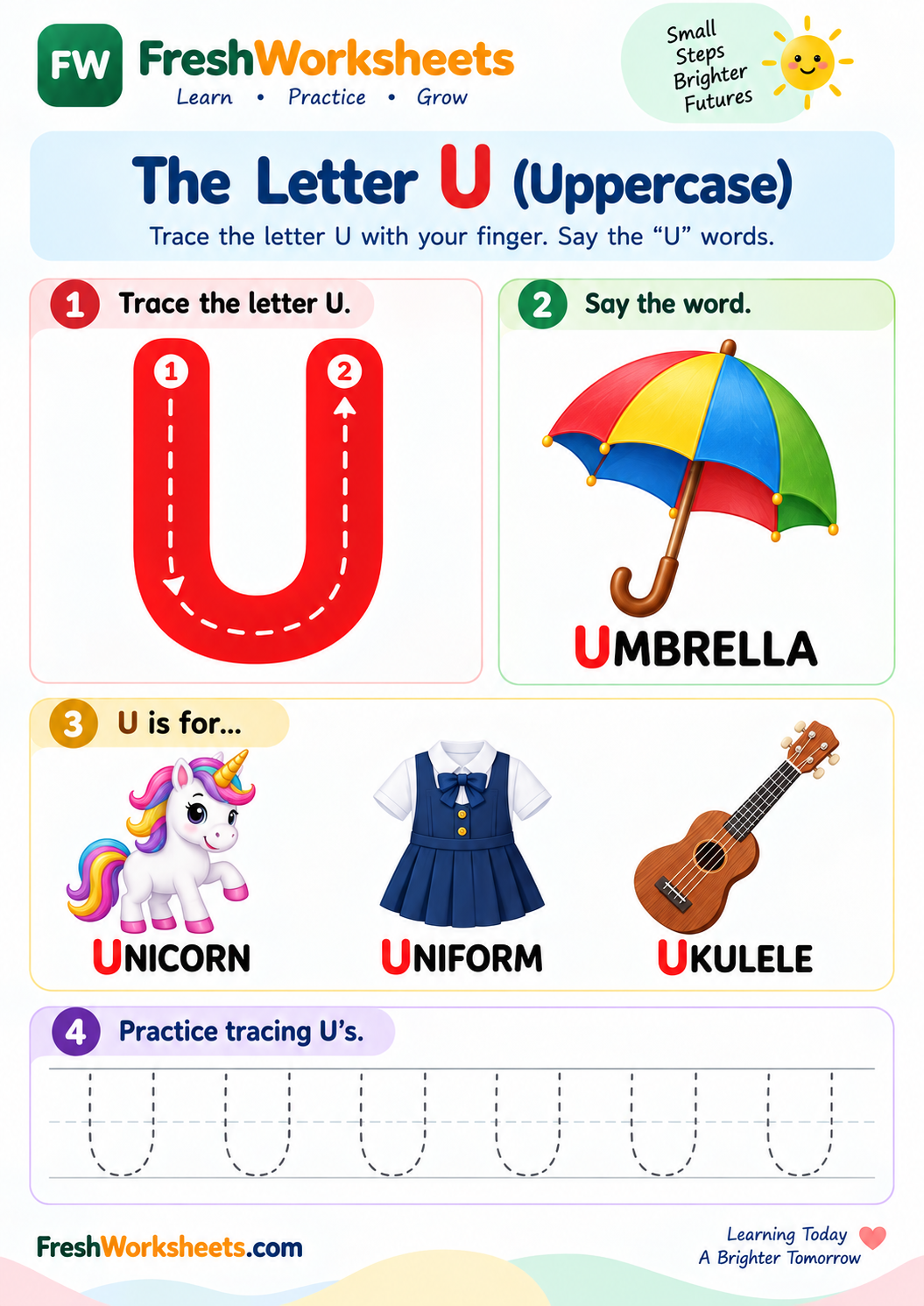 Letter U worksheet