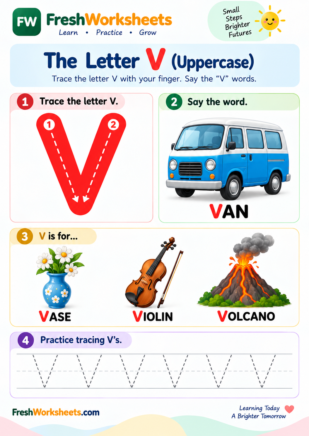 Letter V worksheet