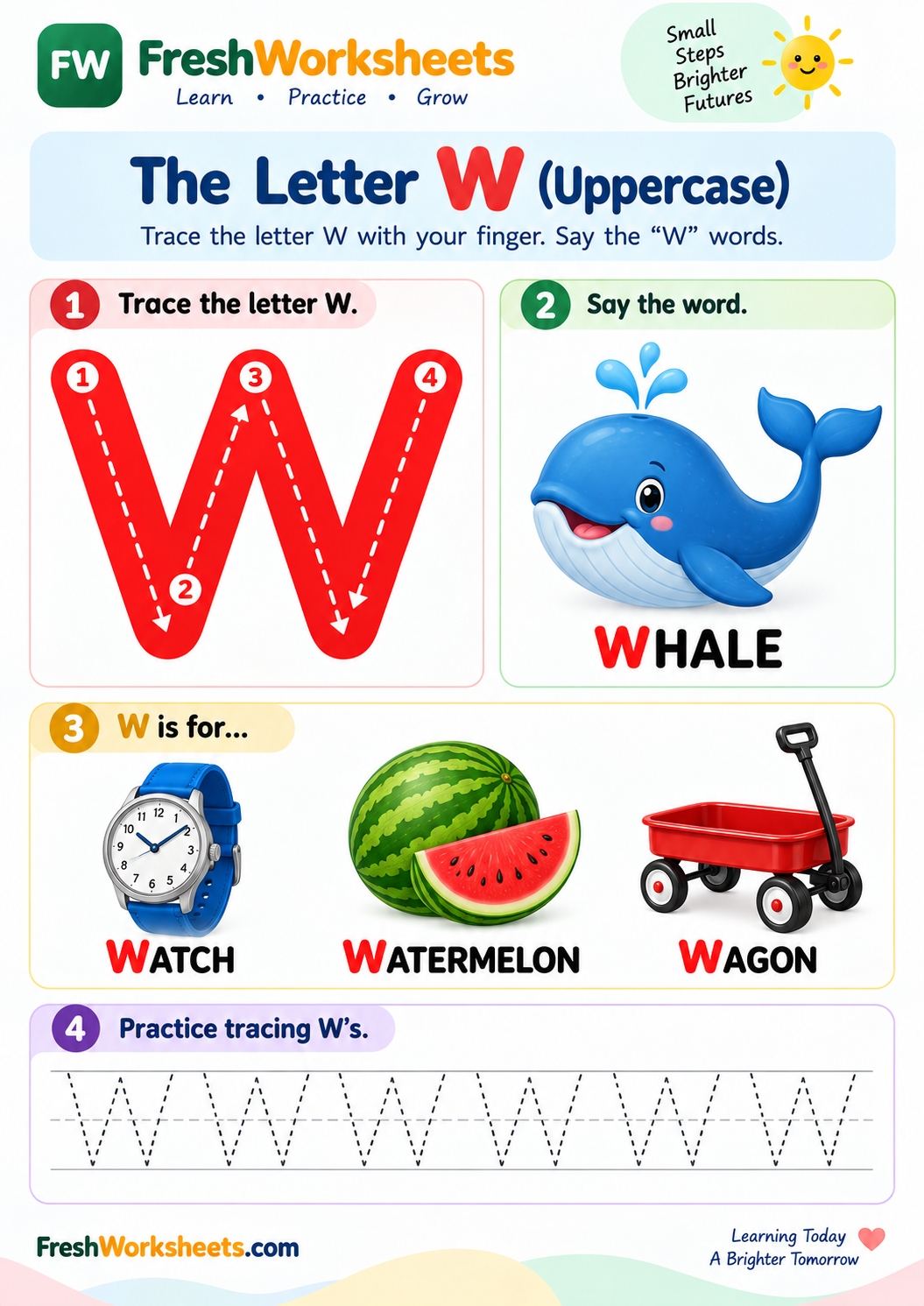 Letter W worksheet