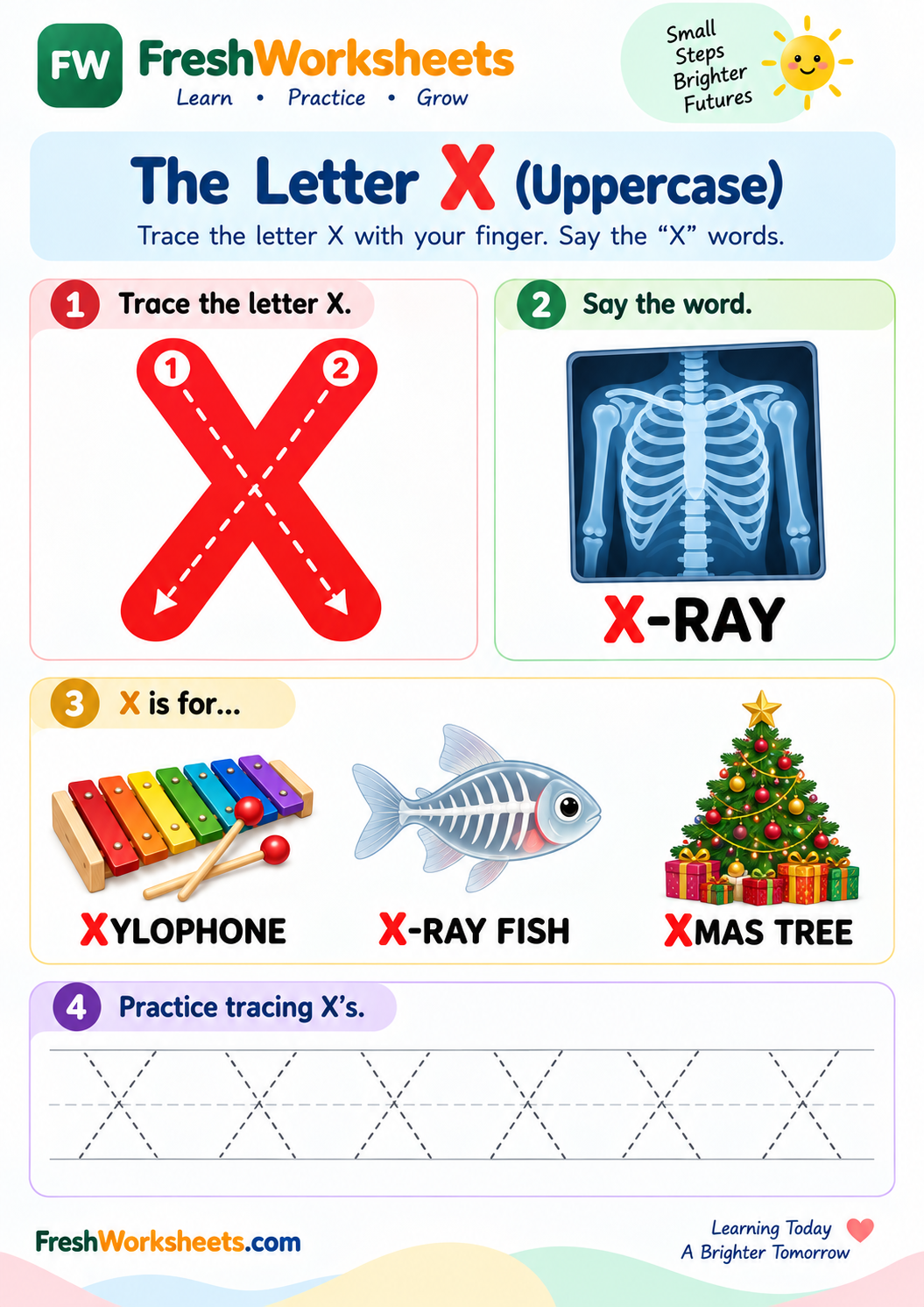 Letter X worksheet