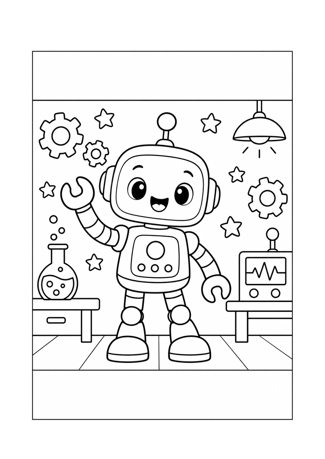 Robot coloring page