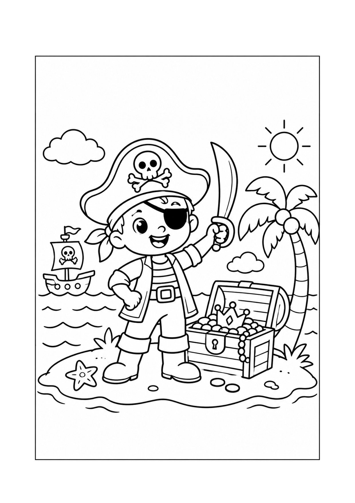 Pirate coloring page