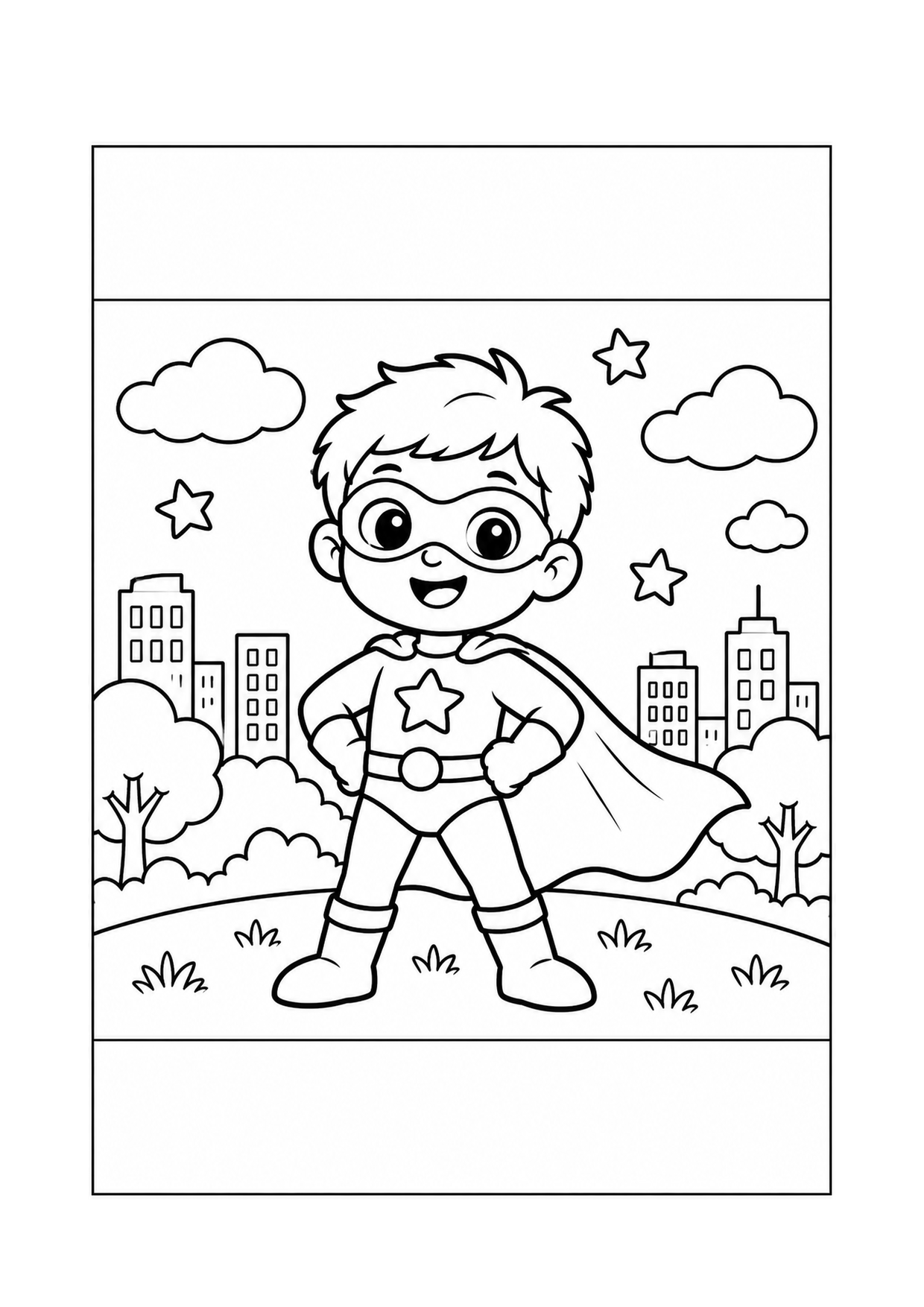 Superhero Boy coloring page