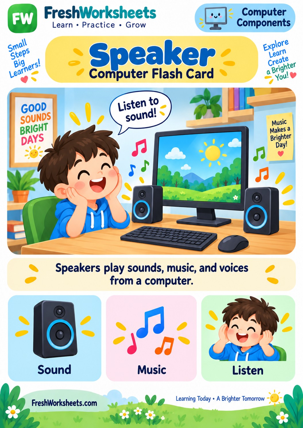 Free printable Speaker worksheet PDF for kids