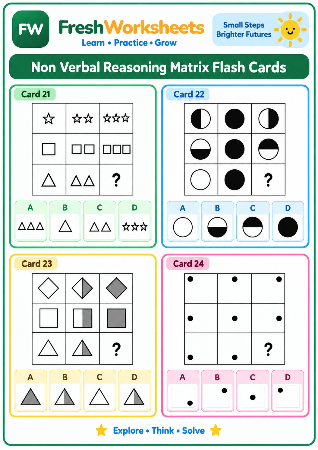 Free printable Non-Verbal Reasoning Set 11 worksheet PDF for kids