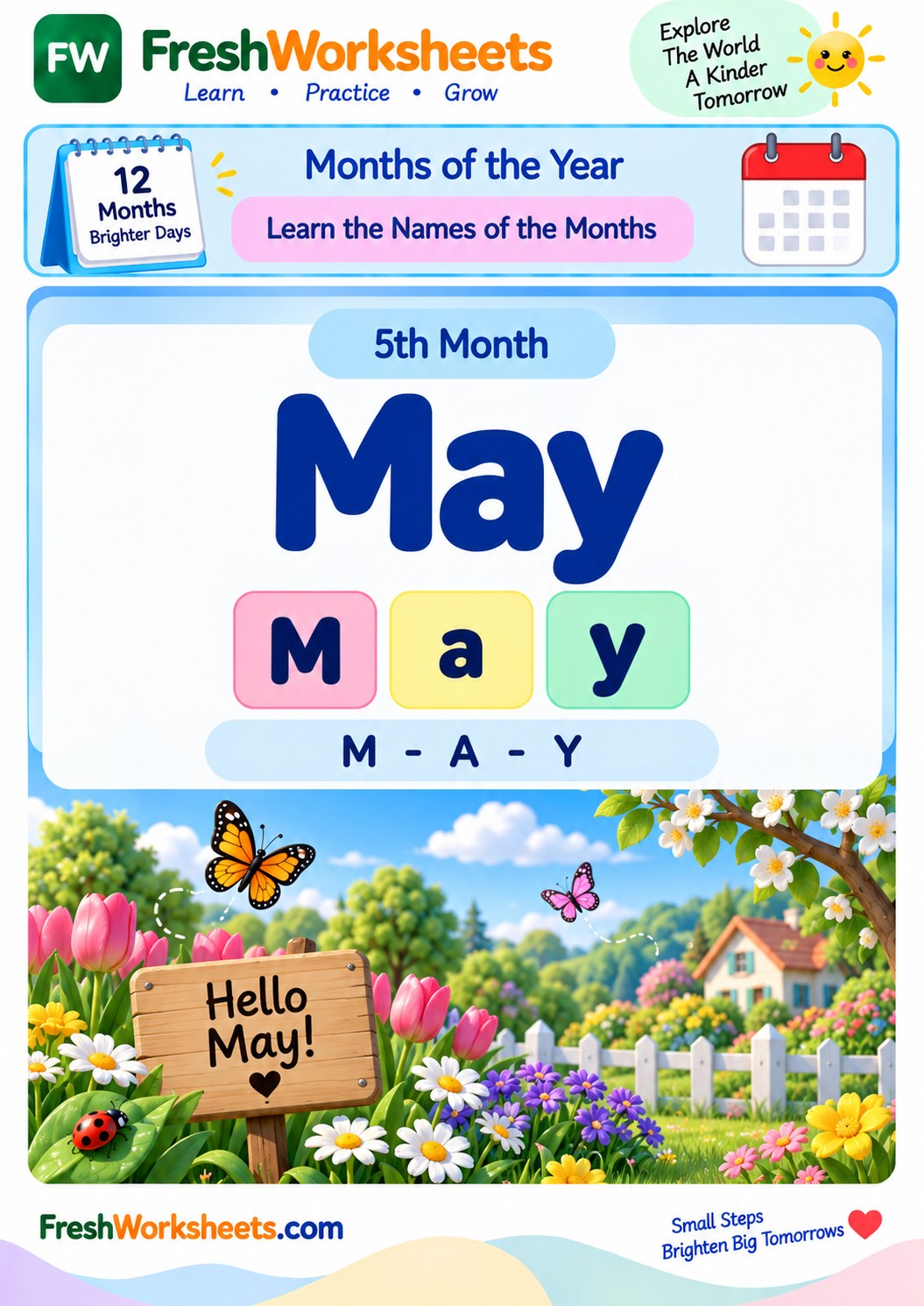 Free printable May worksheet PDF for kids