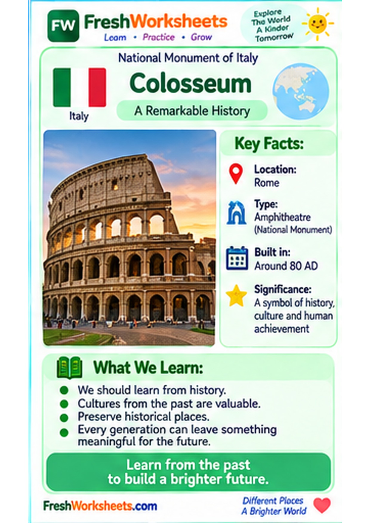 Colosseum worksheet to print