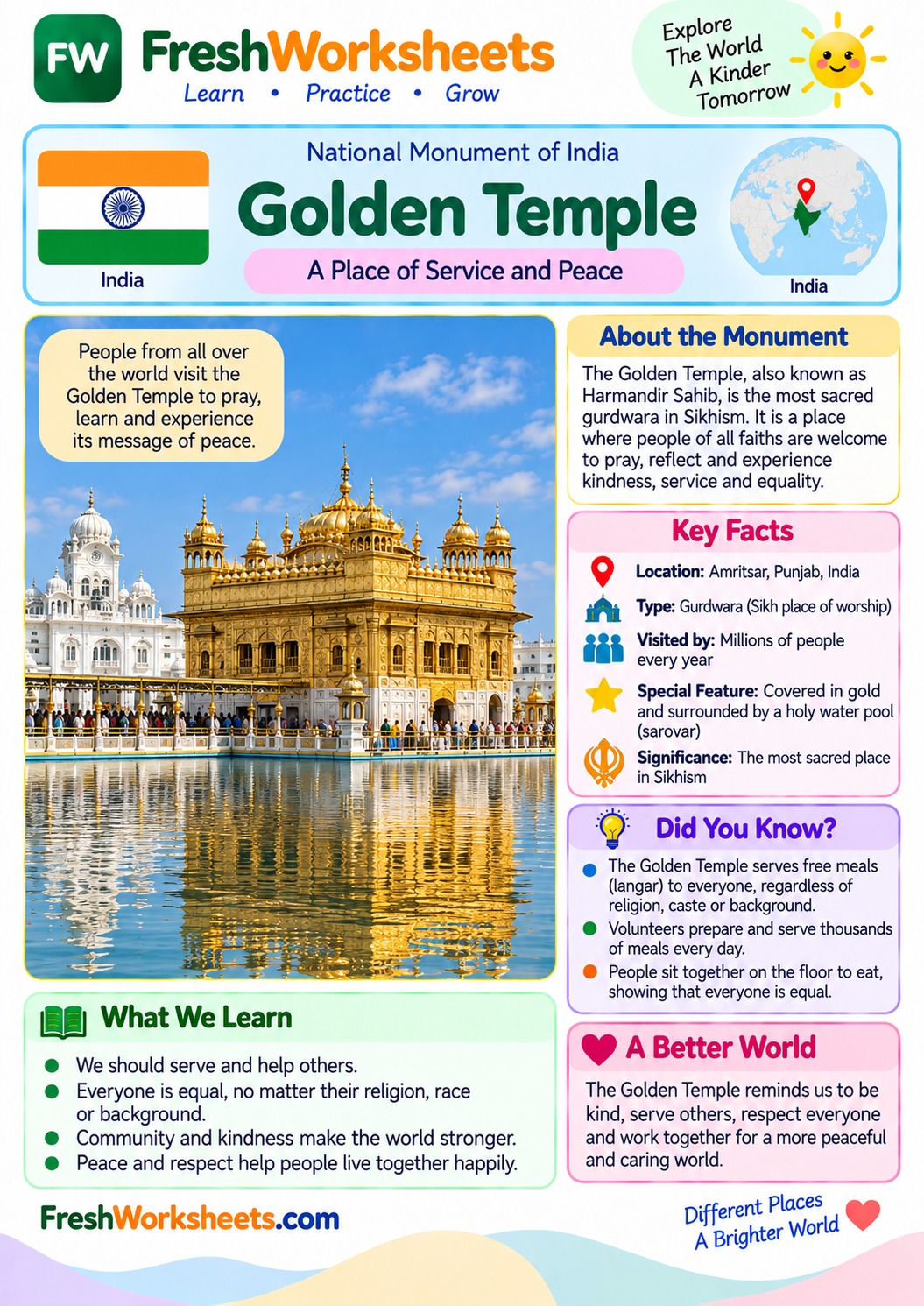 Golden Temple worksheet