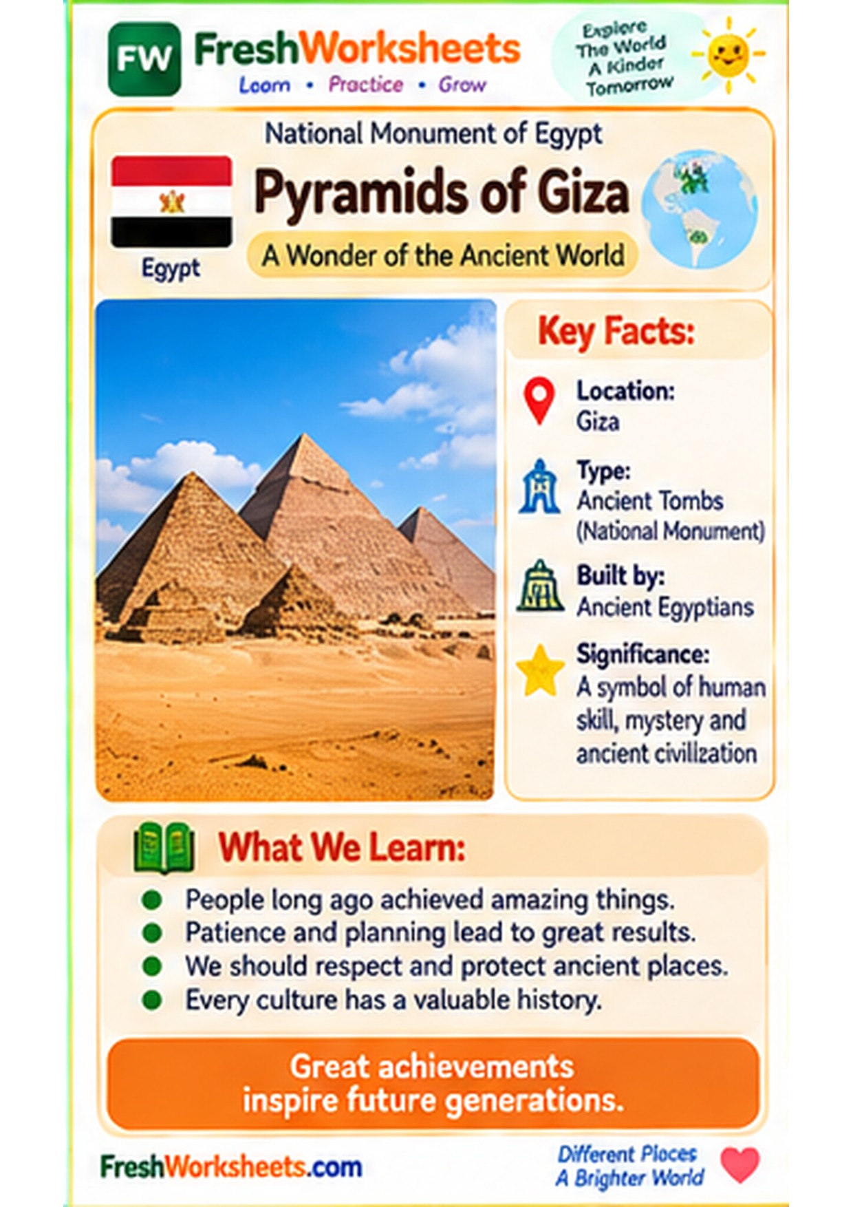 Pyramids of Giza worksheet