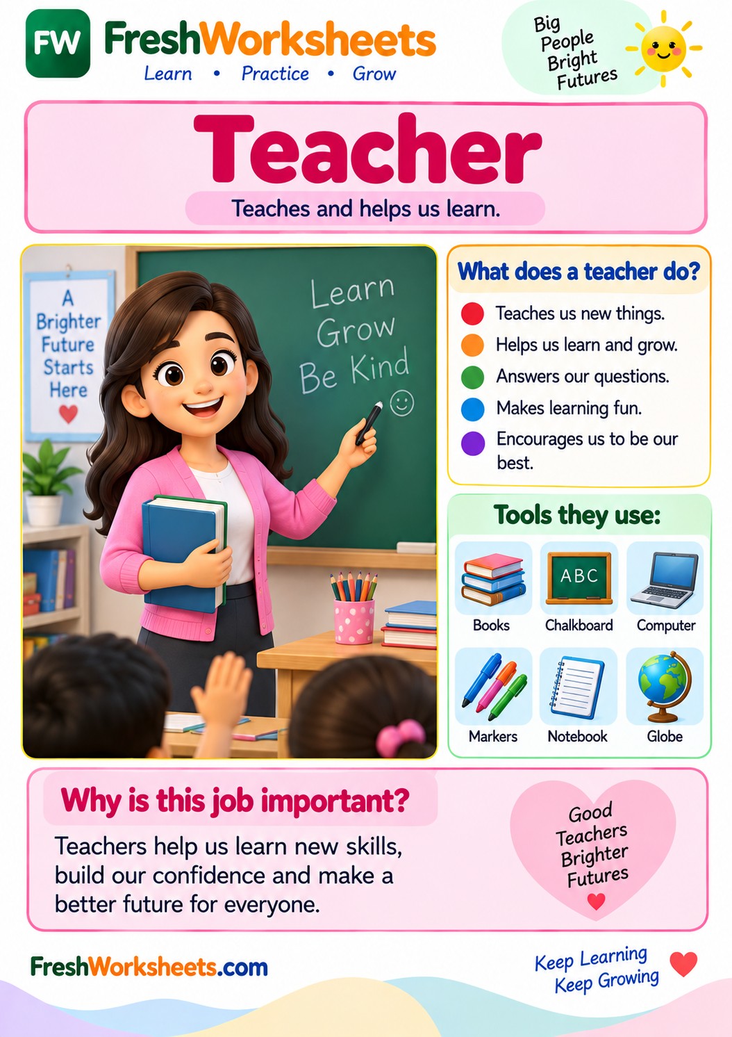 Free printable Teacher worksheet PDF for kids