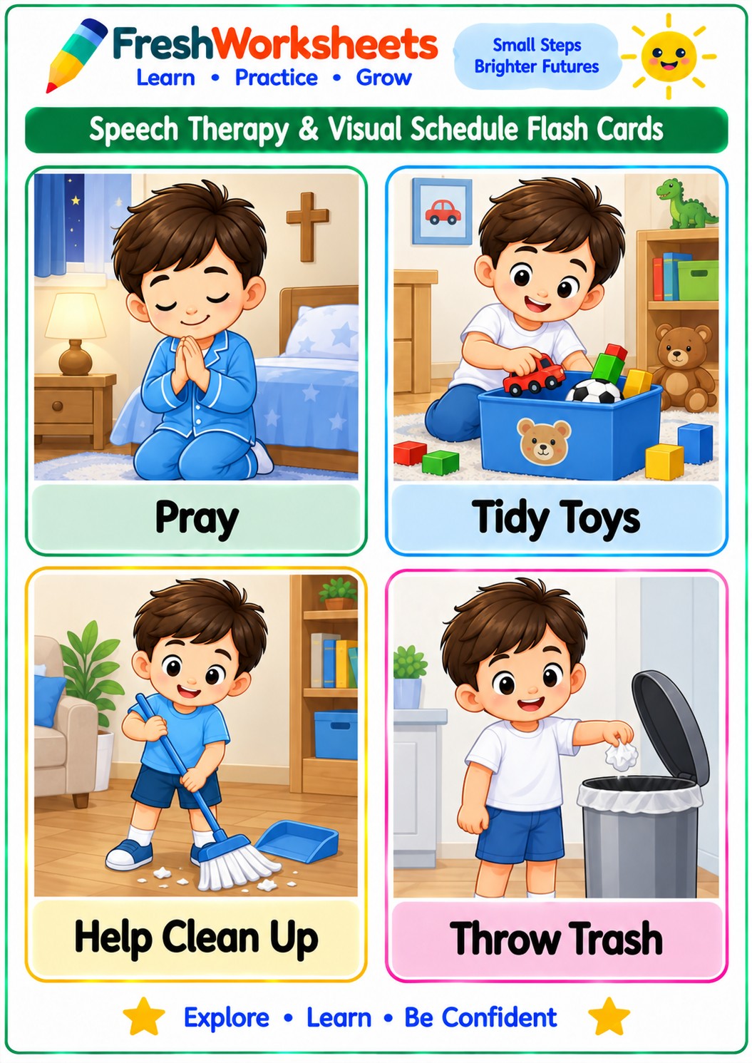 Free printable Helping at Home worksheet PDF for kids
